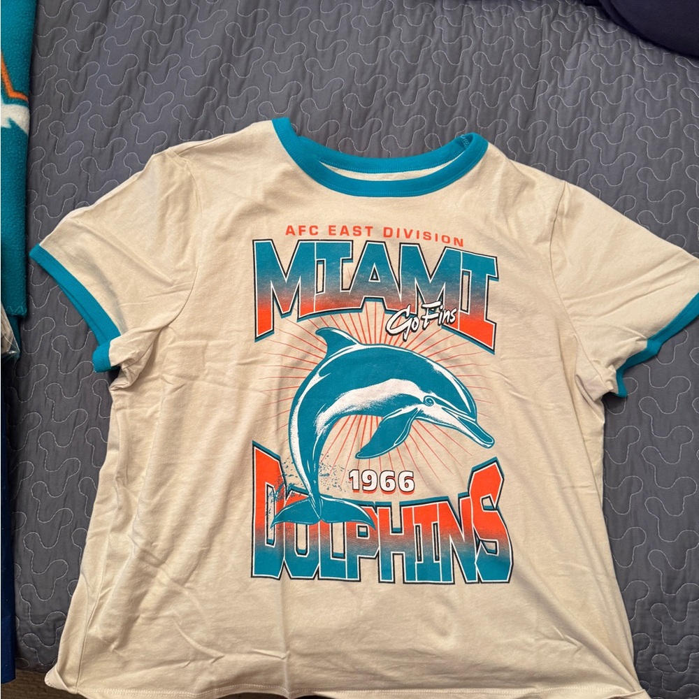 Old Navy Miami Dolphins Graphic Tee - Cream and Blue